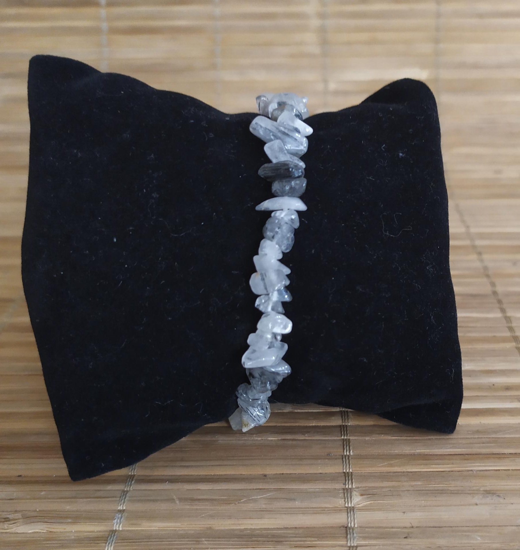 Bracelet baroque tourmaline noir et cristal de roche