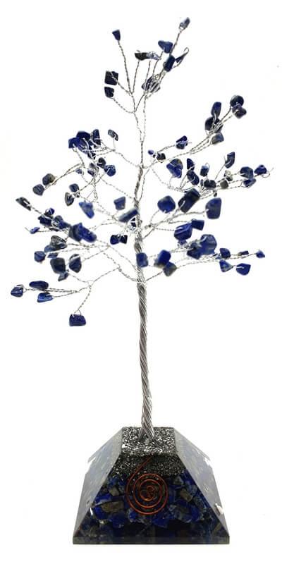 arbre du bonheur en lapis lazuli avec orgonite