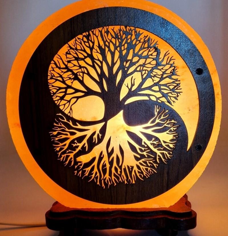 Lampe de sel arbre de vie yin yang