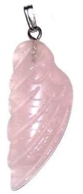 Pendentif aile quartz rose