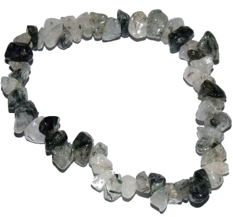 bracelet baroque tourmaline noir et cristal de roche